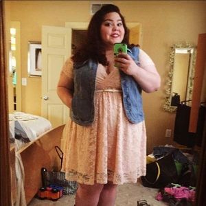 Blush Pink Lace Overlay Dress